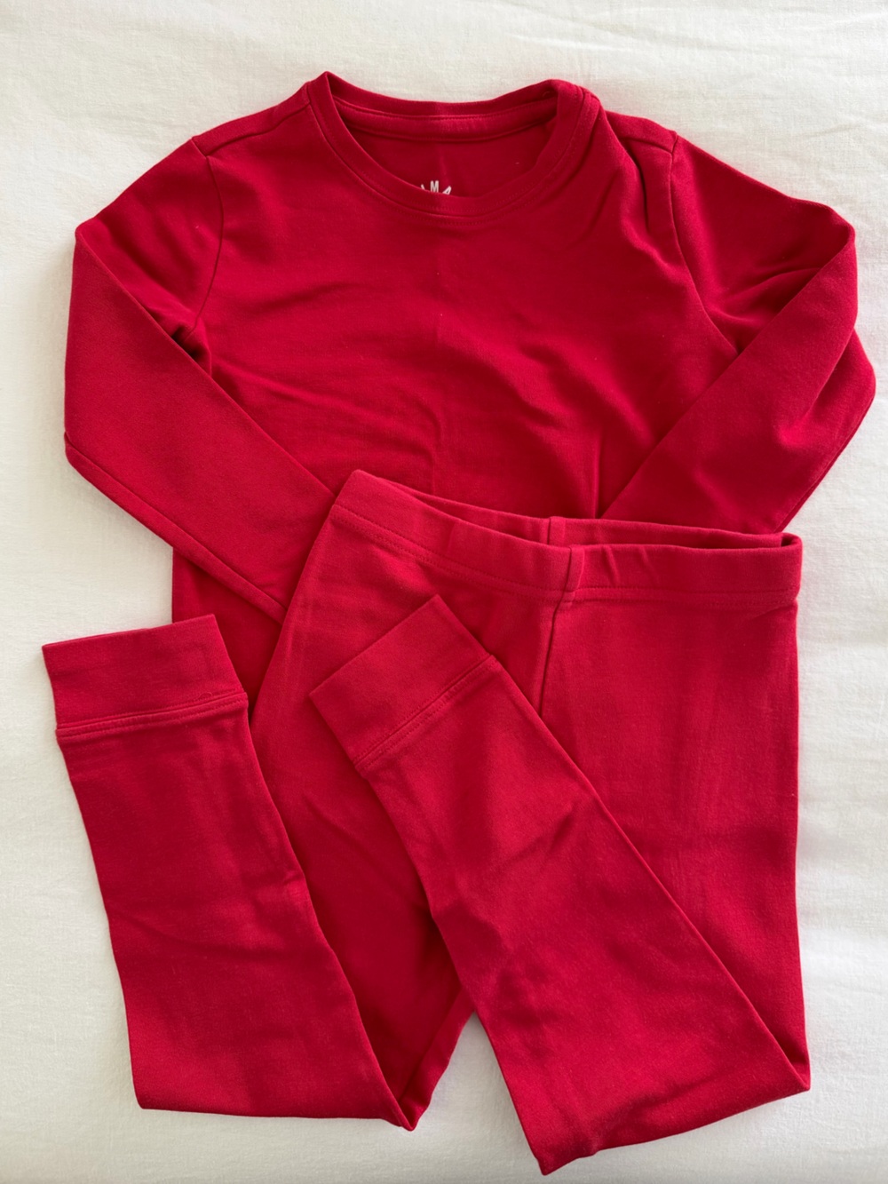 Primary Kids Organic Cotton Long Sleeve PJ Set - Cherry Red - Size 5
